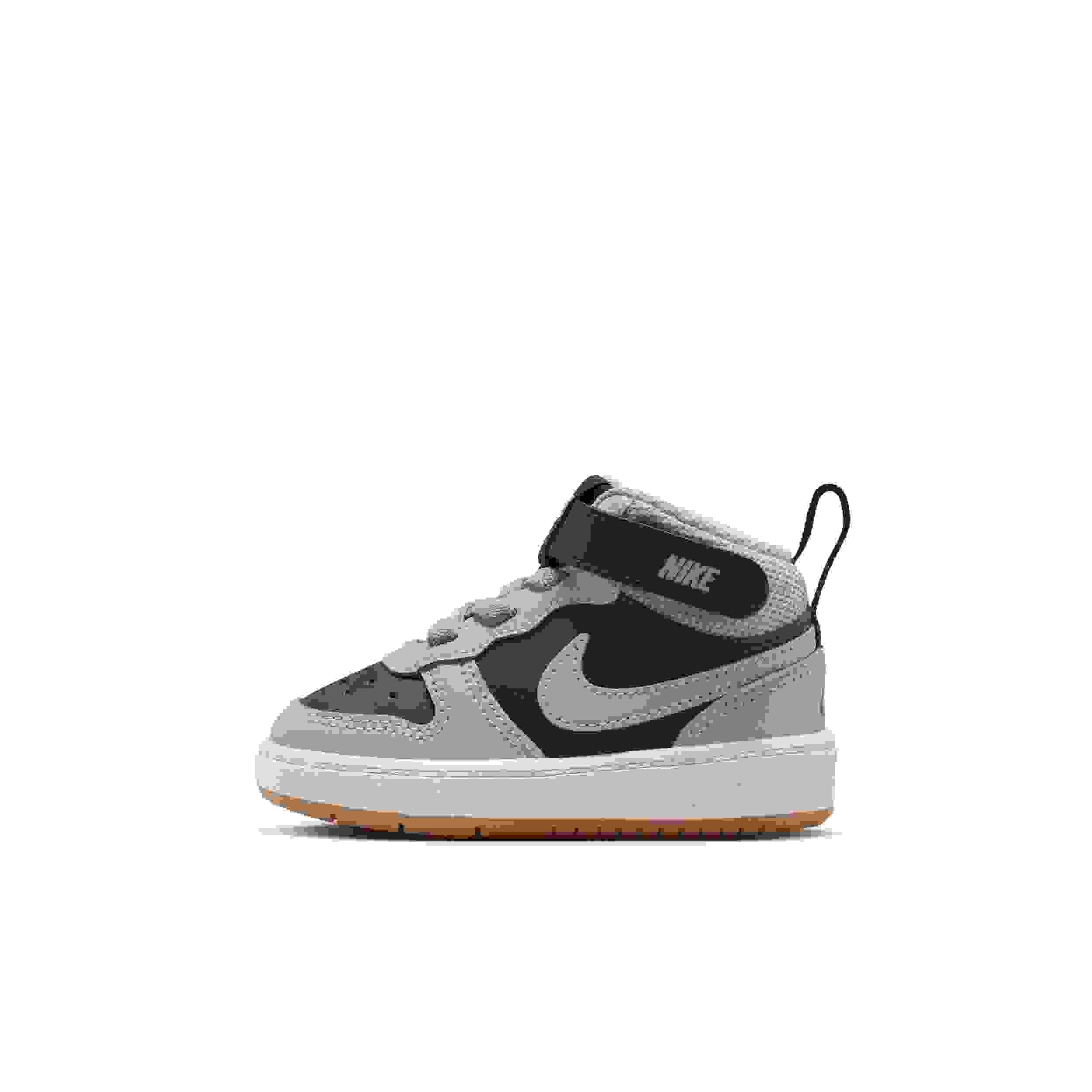 Nike Court Borough Mid 2 Infant Girls' "Black/White/Gum Medium Brown/Light Smoke Grey" Shoe